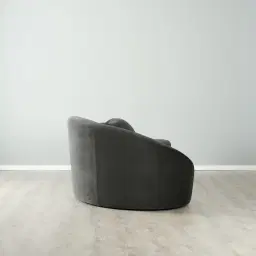 Maddie Curved Charcoal Velvet 3-Seater Sofa