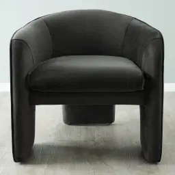 Esther Charcoal Velvet Armchair