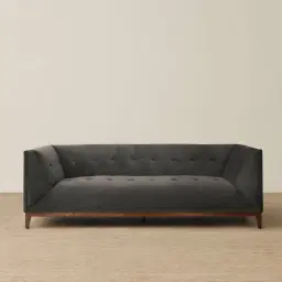 Humphrey Charcoal Velvet 3-Seater Sofa