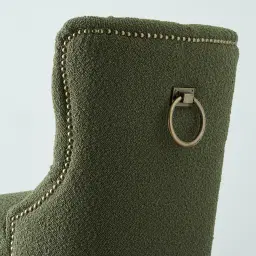 Saxon Olive Green Boucle Bar Stool