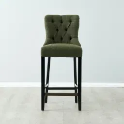 Saxon Olive Green Boucle Bar Stool
