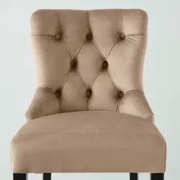 Saxon Beige Velvet Bar Stool