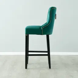 Saxon Peacock Blue Velvet Bar Stool