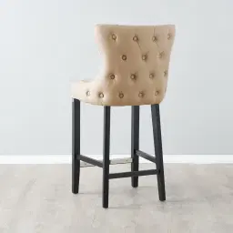 Camille II Beige Vegan Leather Bar Stool