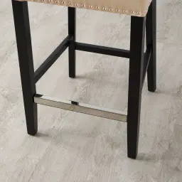 Camille II Beige Vegan Leather Bar Stool