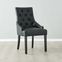 Saxon Black Vegan Leather Dining Chair