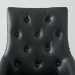 Saxon Black Vegan Leather Dining Chair