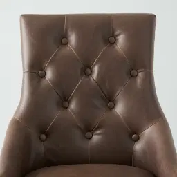 Saxon Brown Vegan Leather Dining Chair  