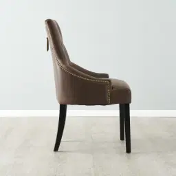 Saxon Brown Vegan Leather Dining Chair  