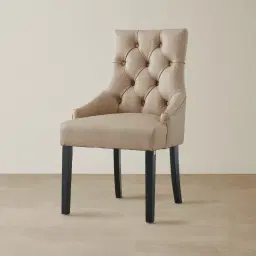 Saxon Sand Beige Vegan Leather Dining Chair