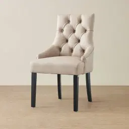 Saxon Sand Beige Vegan Leather Dining Chair