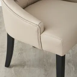 Saxon Sand Beige Vegan Leather Dining Chair
