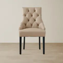 Saxon Sand Beige Vegan Leather Dining Chair
