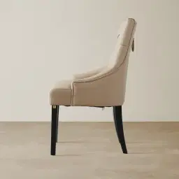 Saxon Sand Beige Vegan Leather Dining Chair