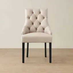 Saxon Sand Beige Vegan Leather Dining Chair