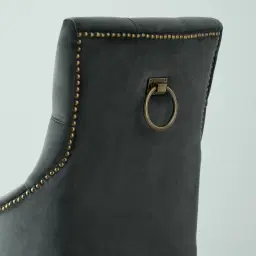 Saxon Charcoal Velvet Dining Chair 