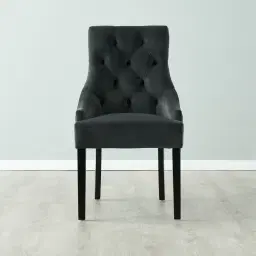 Saxon Charcoal Velvet Dining Chair 