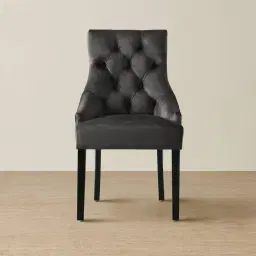 Saxon Charcoal Velvet Dining Chair 