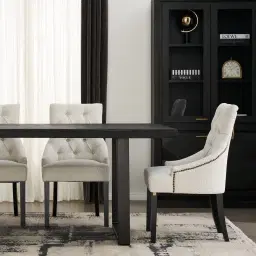 Saxon Charcoal Velvet Dining Chair 