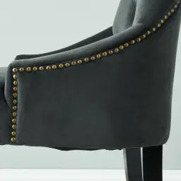 Saxon Charcoal Velvet Dining Chair 