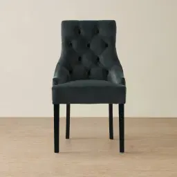 Saxon Charcoal Velvet Dining Chair 