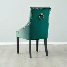 Saxon Peacock Blue Velvet Dining Chair  