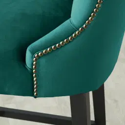 Saxon Peacock Blue Velvet Dining Chair  