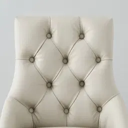 Saxon Cloud Grey Vegan Leather Dining Chair  