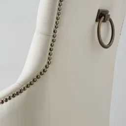 Saxon Cloud Grey Vegan Leather Dining Chair  