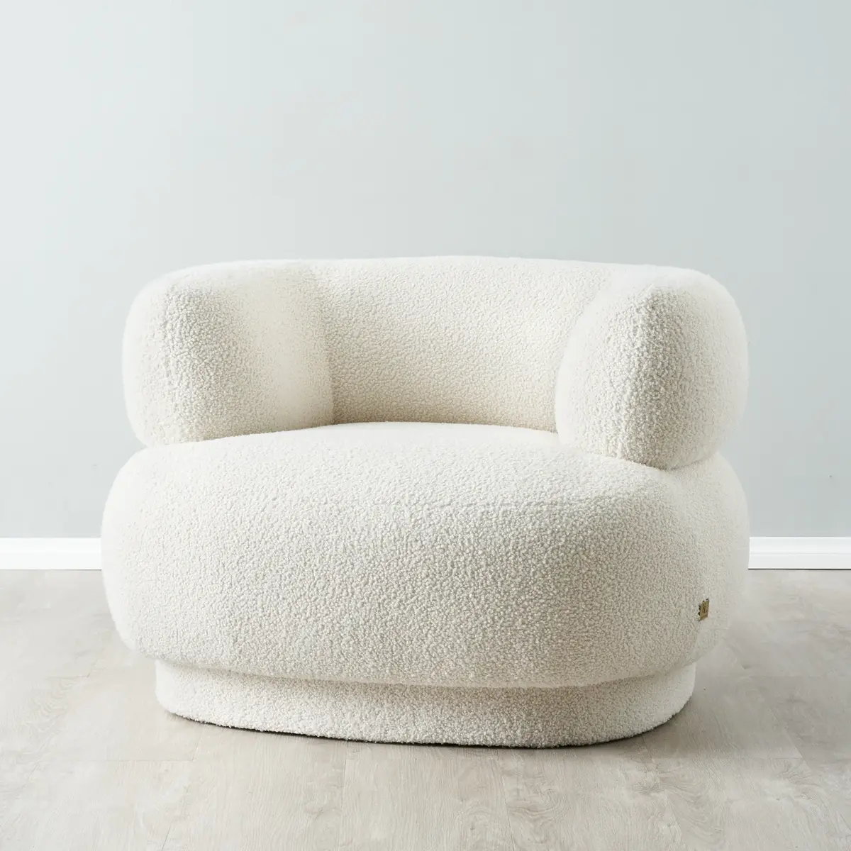 Maddie Curved Cream Turrel 3-Seater Sofa