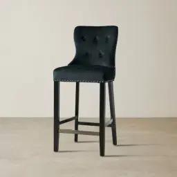 Viktor Black Velvet Bar Stool