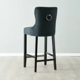 Viktor Black Velvet Bar Stool