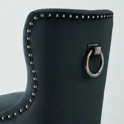 Viktor Black Velvet Bar Stool
