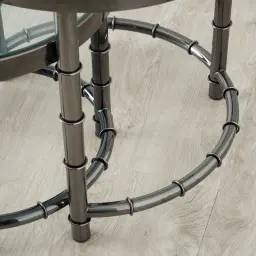 Balmoral II Black Nickel Round Nested Side Tables