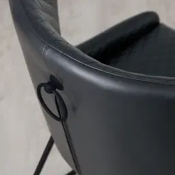 Quinn Black Vegan Leather Dining Chair - Black Legs
