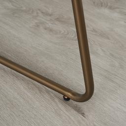 Quinn Cloud Grey Vegan Leather Dining Chair - Brass Colour Legs