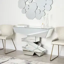 Quinn Cloud Grey Vegan Leather Dining Chair - Brass Colour Legs