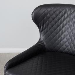 Quinn Black Vegan Leather Bar Stool - Black Legs