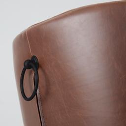 Quinn Brown Vegan Leather Bar Stool - Black Legs