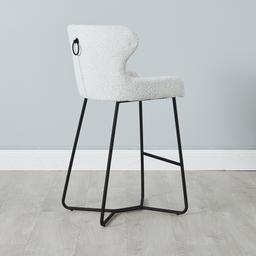 Quinn Cream Boucle Bar Stool - Black Legs