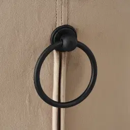 Quinn Beige Velvet Barstool - Black Legs