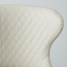 Quinn Cloud Grey Vegan Leather Bar Stool - Brass Colour Legs