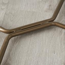 Quinn Cloud Grey Vegan Leather Bar Stool - Brass Colour Legs