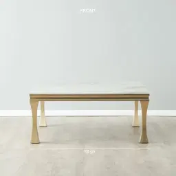 Melody Marble Coffee Table - Brushed Champagne Gold Legs