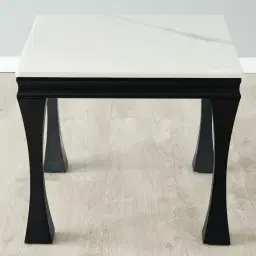 Melody Marble Side Table - Black Legs