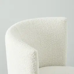 Reina Asymmetrical Cream Boucle Chair - Black Metal Legs Left Apex