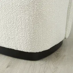 Reina Asymmetrical Cream Boucle Chair - Black Metal Legs Left Apex