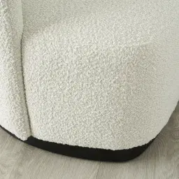 Reina Asymmetrical Cream Boucle Chair - Black Metal Legs Right Apex