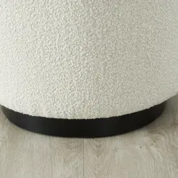 Reina Asymmetrical Cream Boucle Chair - Black Metal Legs Right Apex