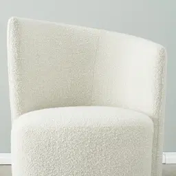 Reina Asymmetrical Cream Boucle Chair - Black Metal Legs Right Apex